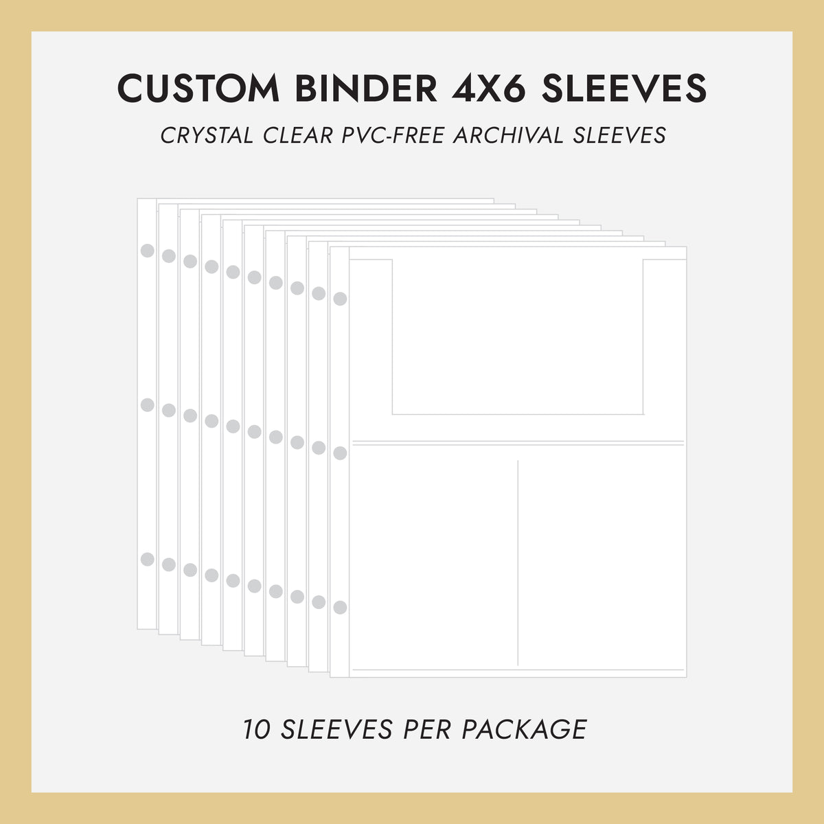 4x6 Custom Binder Sleeves (for 4x6 Photos) Set Of 10