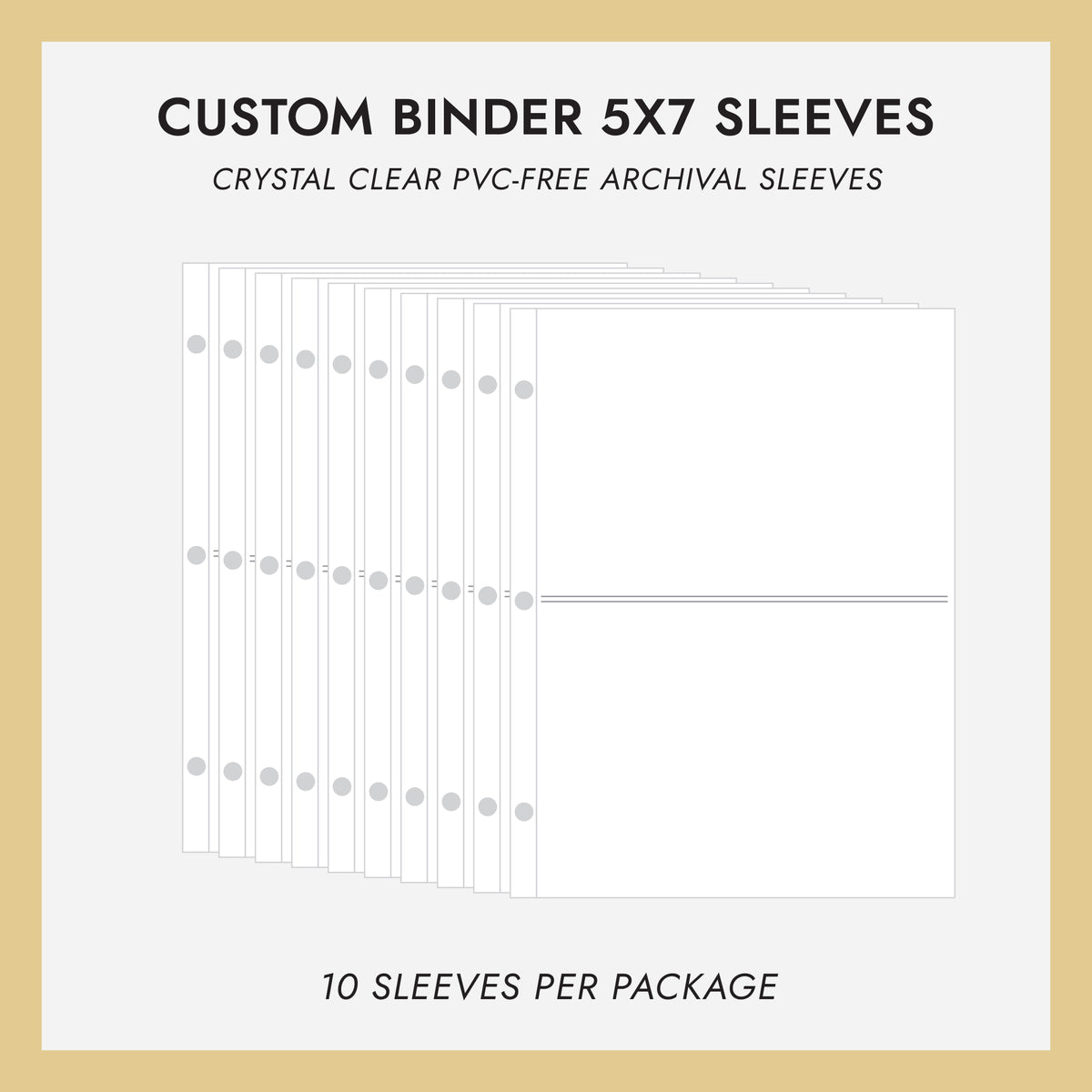 5x7 Custom Binder Sleeves (for 5x7 Photos) Set Of 10