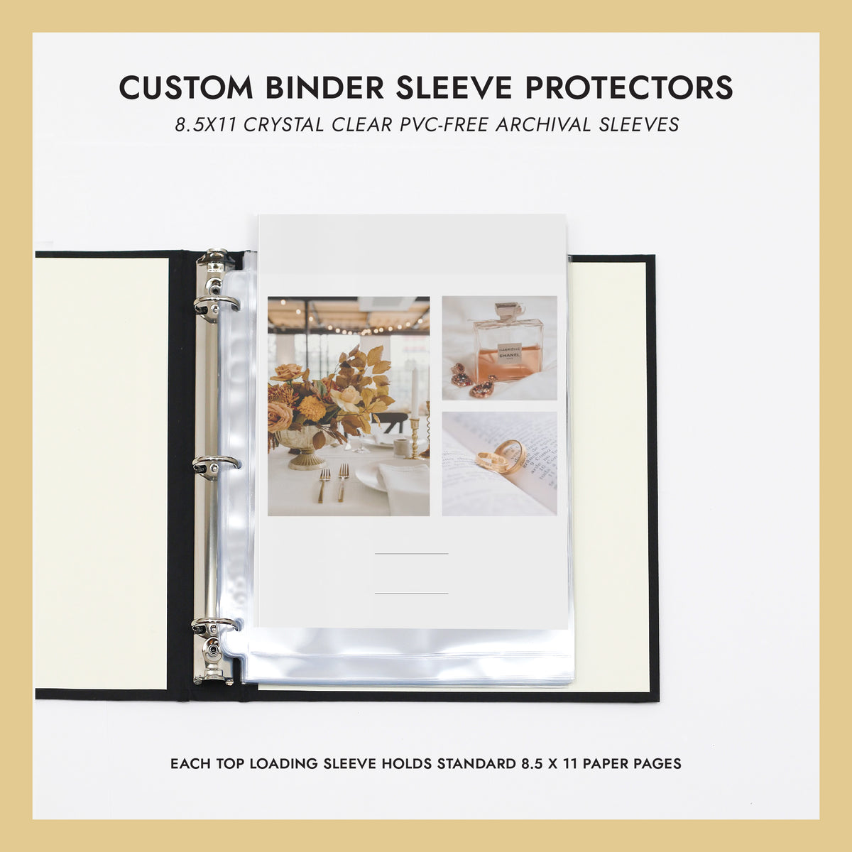 8.5x11 Custom Binder Sheet Protectors (for 8.5 x 11 Documents) Set Of 10
