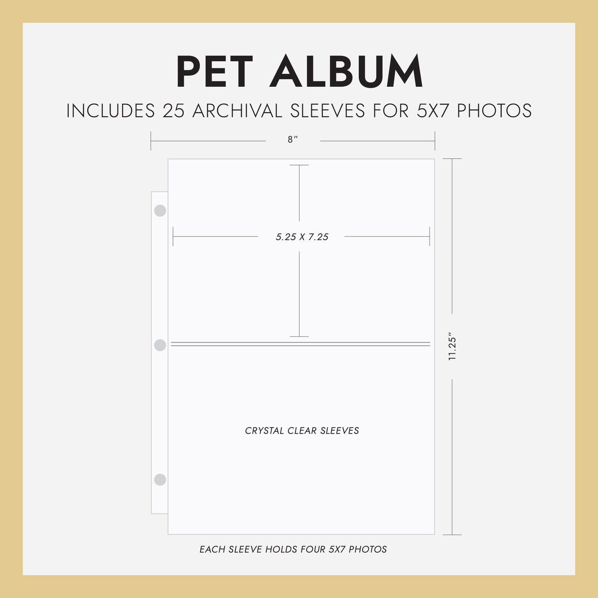 Pet Album with Black Vegan Leather Cover