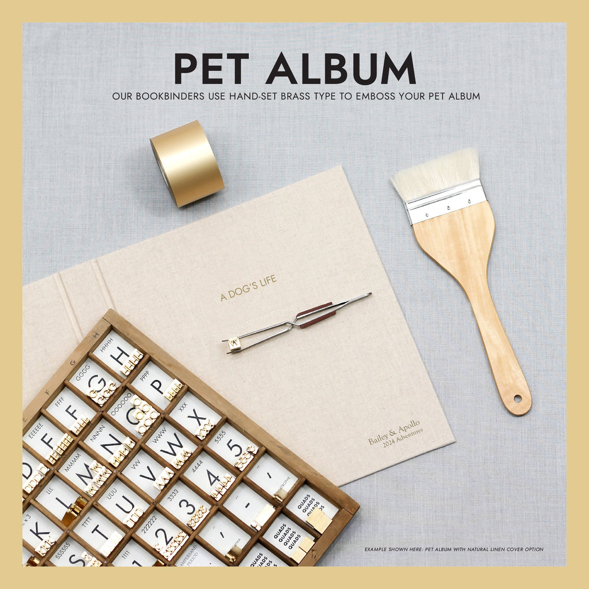 Pet Album with Dove Gray Linen Cover
