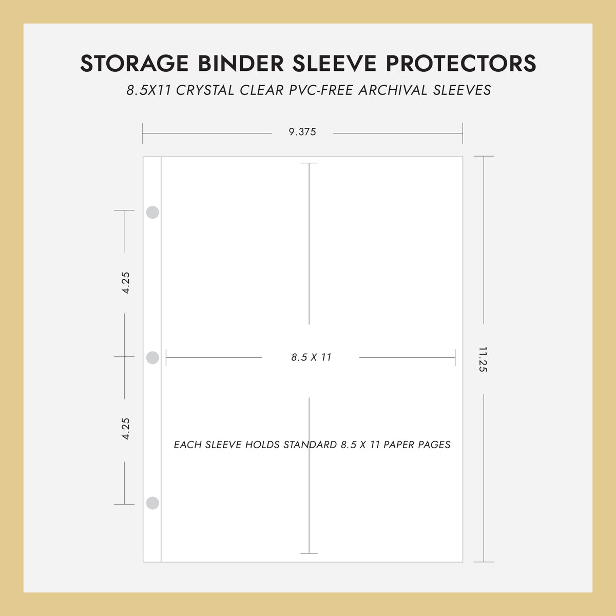 8.5x11 Storage Binder Sheet Protectors (for 8.5 x 11 Documents) Set Of 10