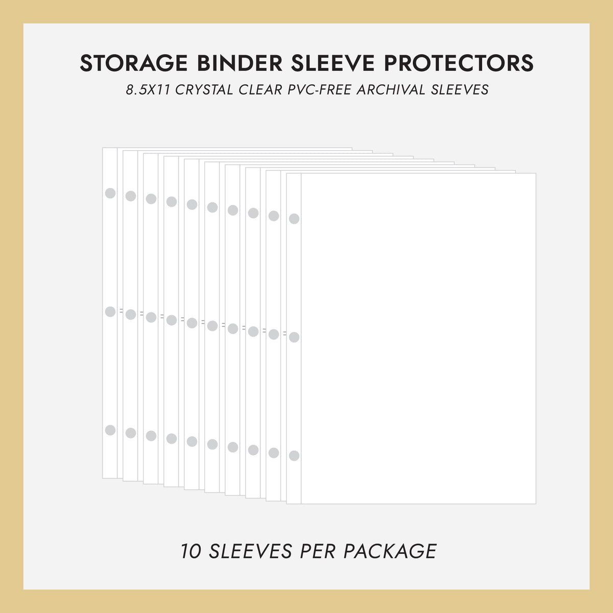 8.5x11 Storage Binder Sheet Protectors (for 8.5 x 11 Documents) Set Of 10