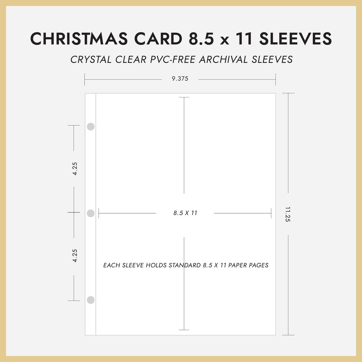 8.5x11 Christmas Album Sheet Protectors (for 8.5 x 11 Documents) Set Of 10