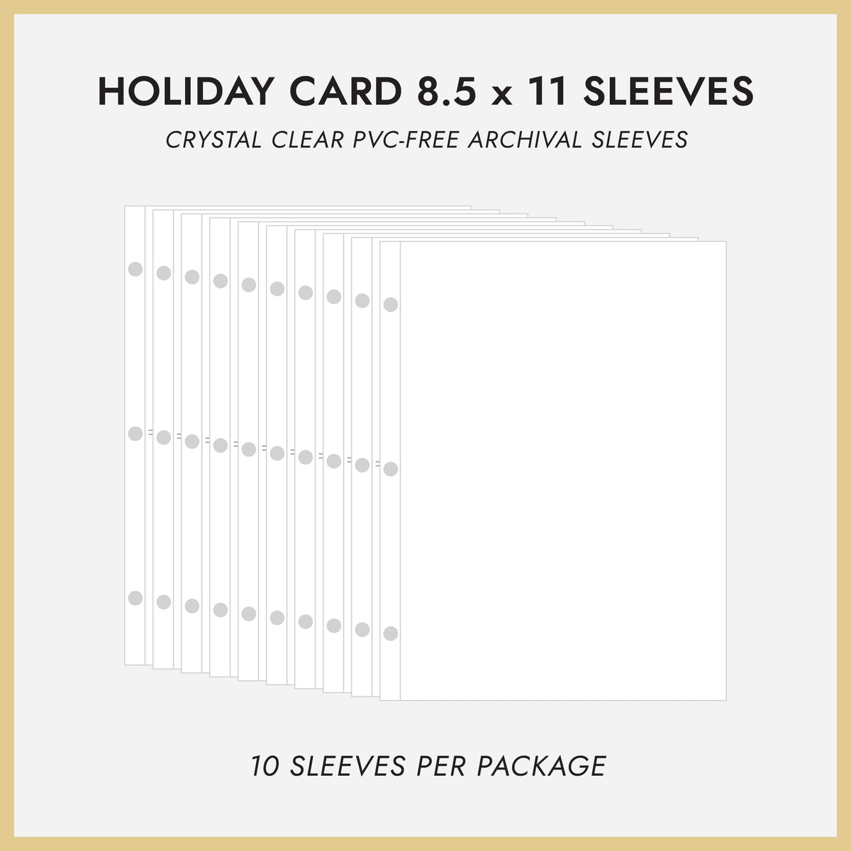 8.5x11 Holiday Album Sheet Protectors (for 8.5 x 11 Documents) Set Of 10