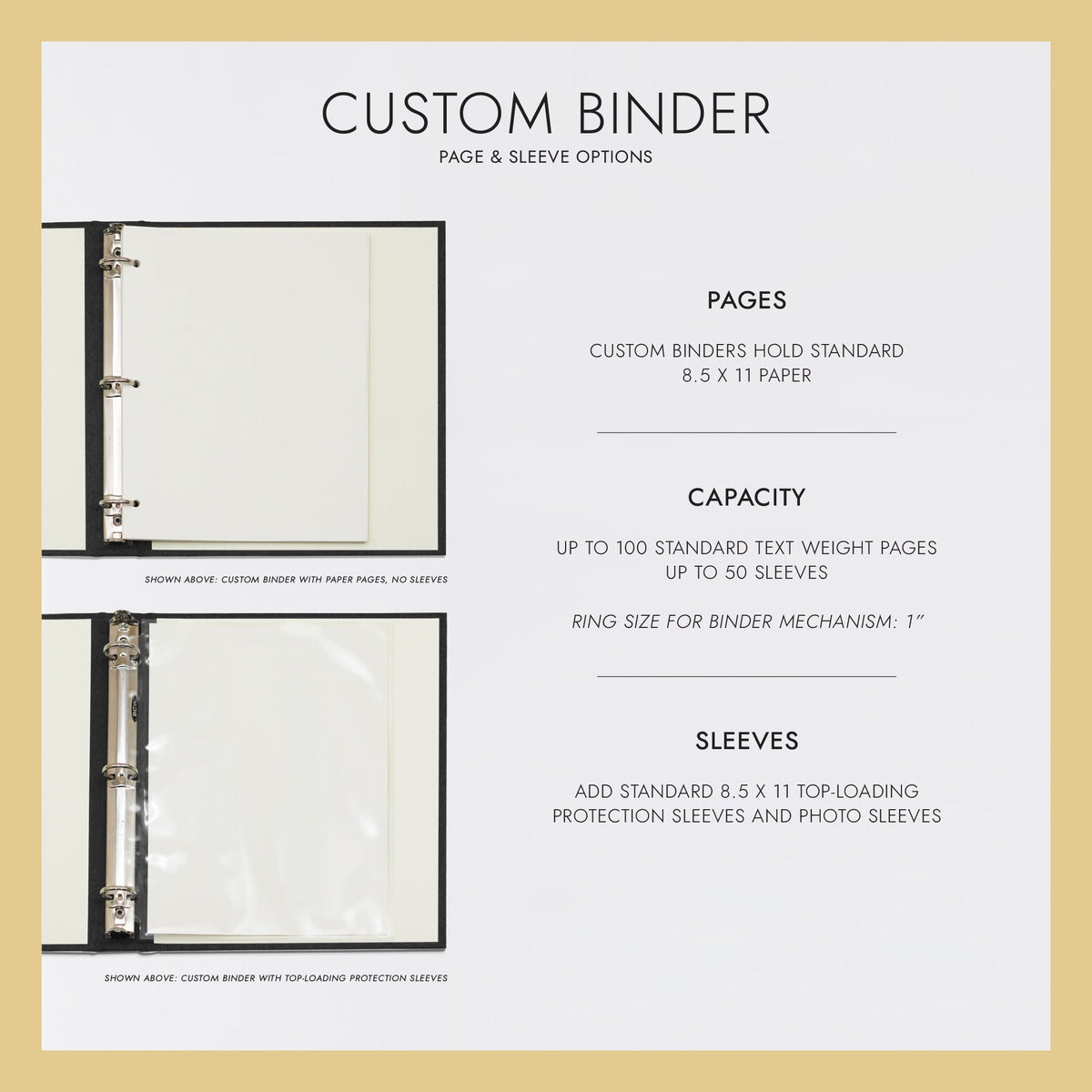 Custom Binder with Ocean Blue Vegan Leather Cover