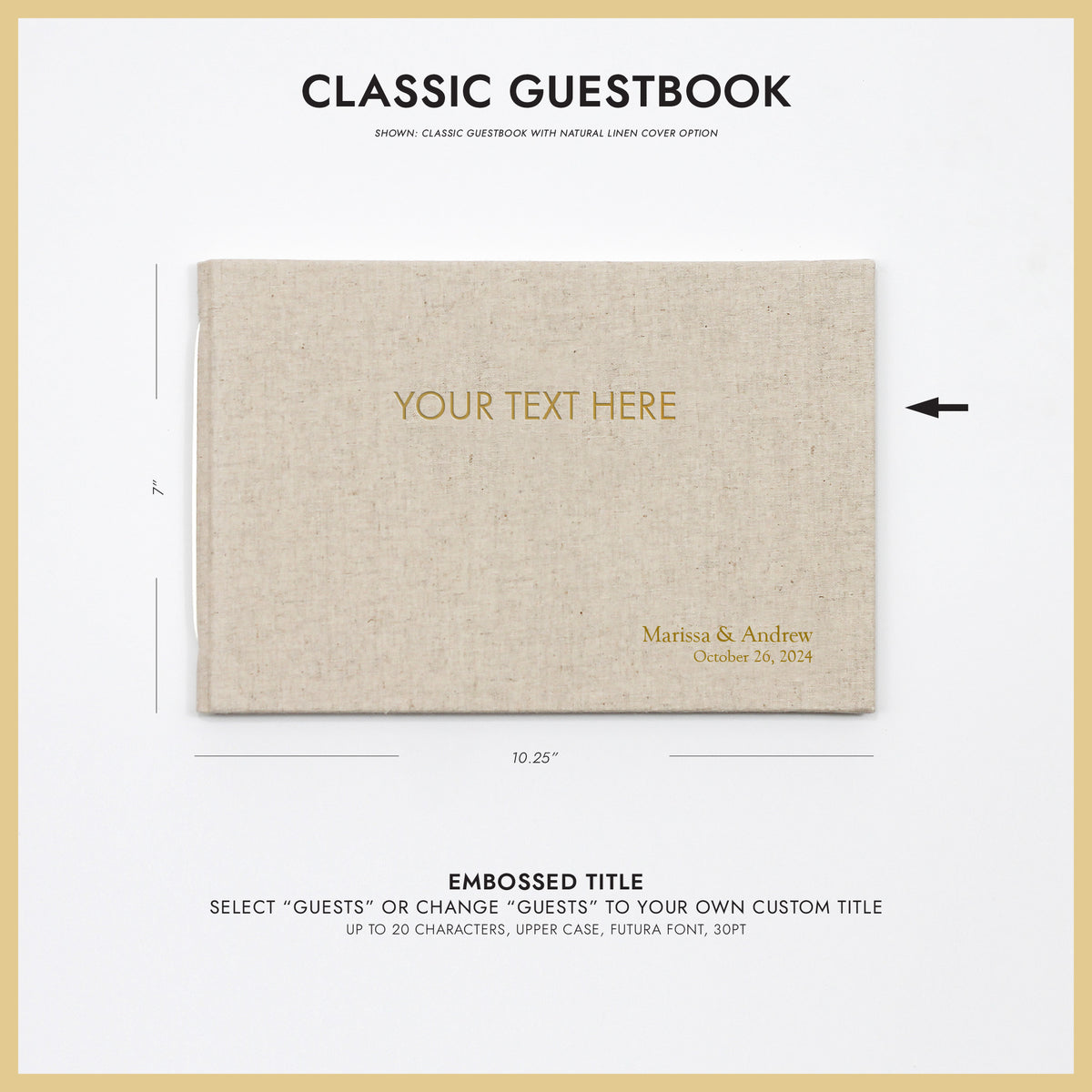 Classic Guestbook | Cover: Natural Linen | Available Personalized
