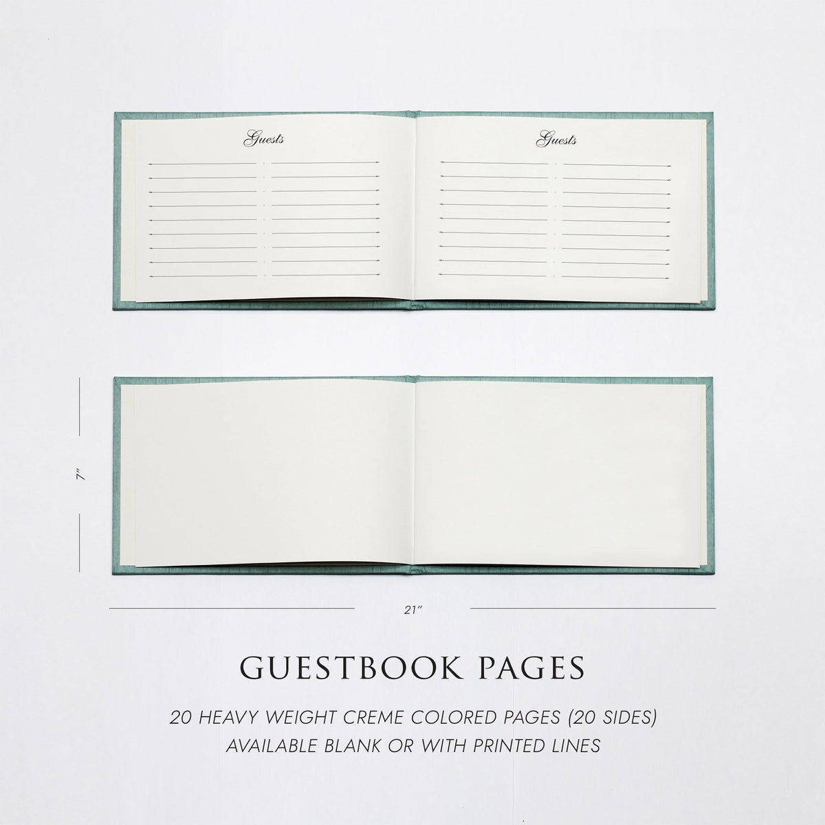 Guestbook Embossed with “Guests” | Cover: Celery Cotton | Available Personalized