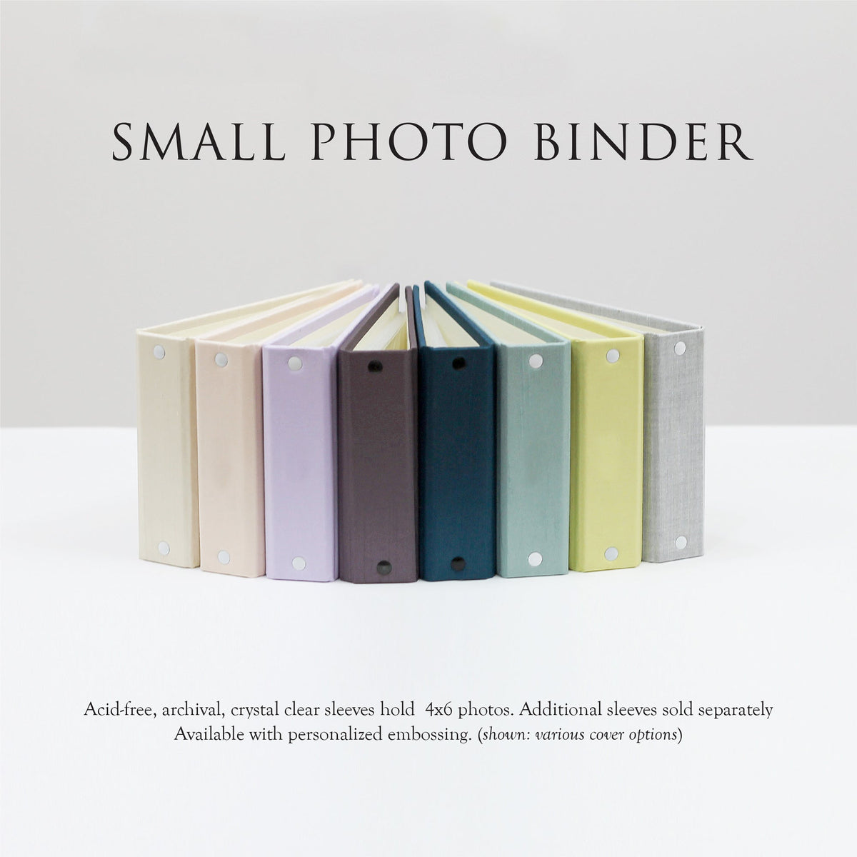 Small Photo Binder | for 4x6 Photos | with Pearl Vegan Leather