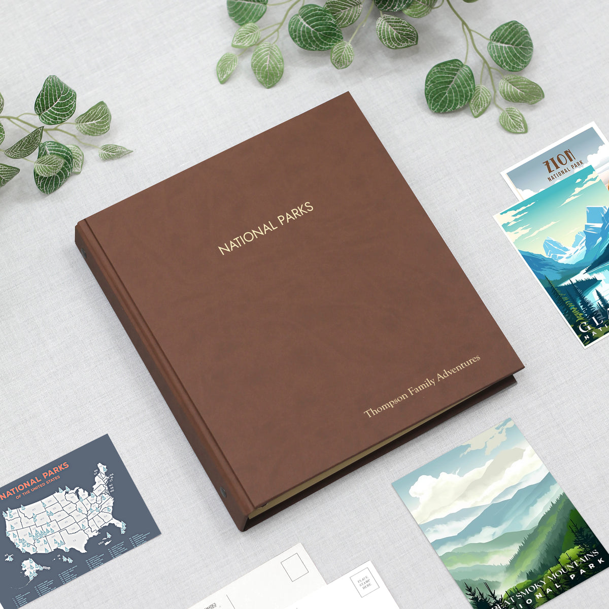 National Parks Album | Cover: Mocha Vegan Leather | Available Personalized