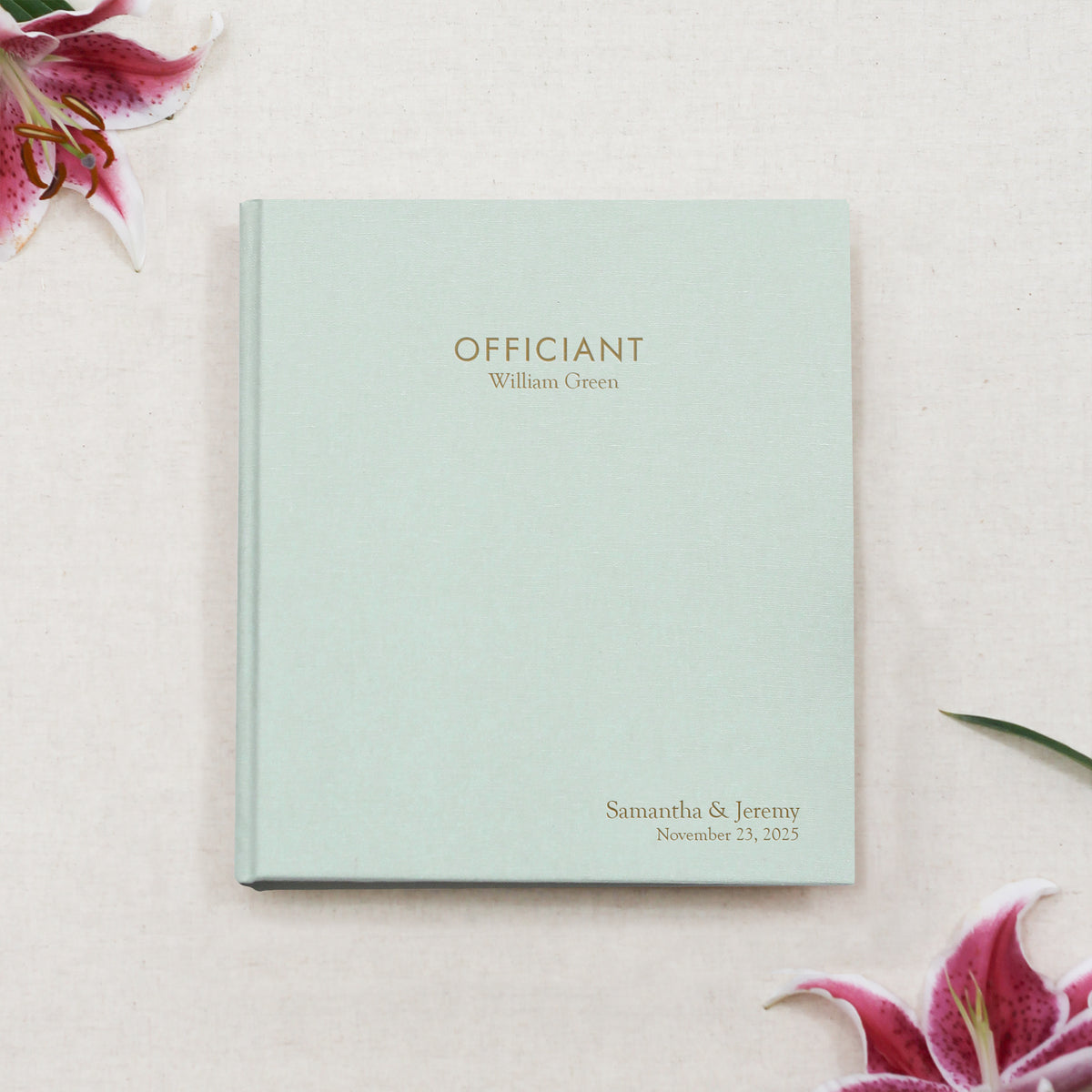 Officiant Binder | Cover: Pastel Blue Cotton | Available Personalized