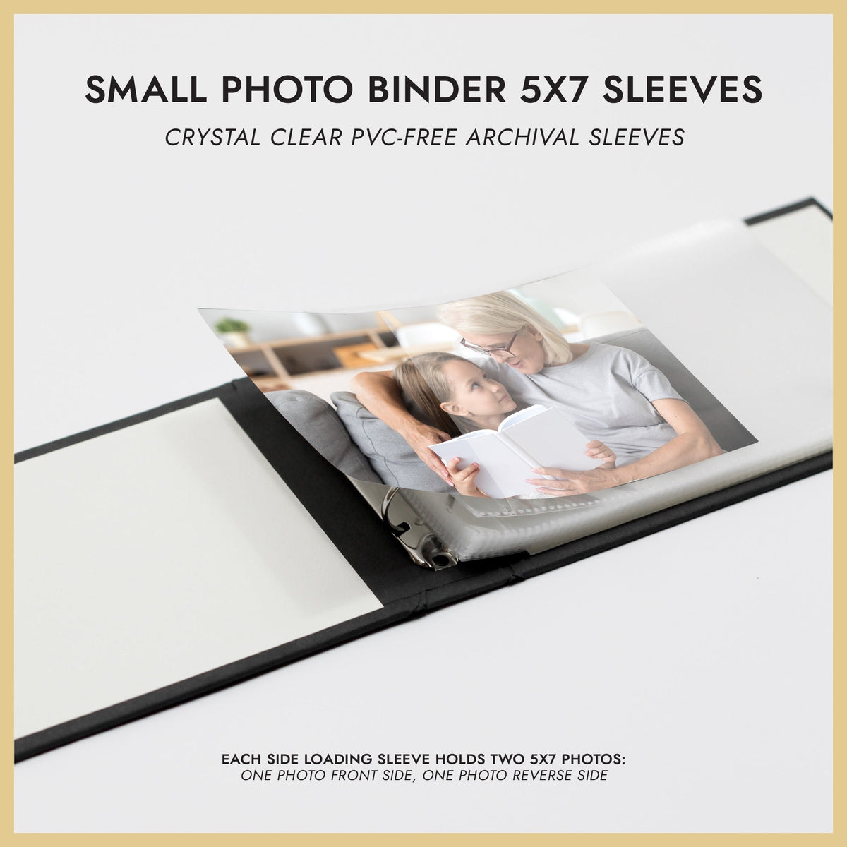 Small Photo Binder | for 5x7 Photos | with Ocean Blue Vegan Leather Cover