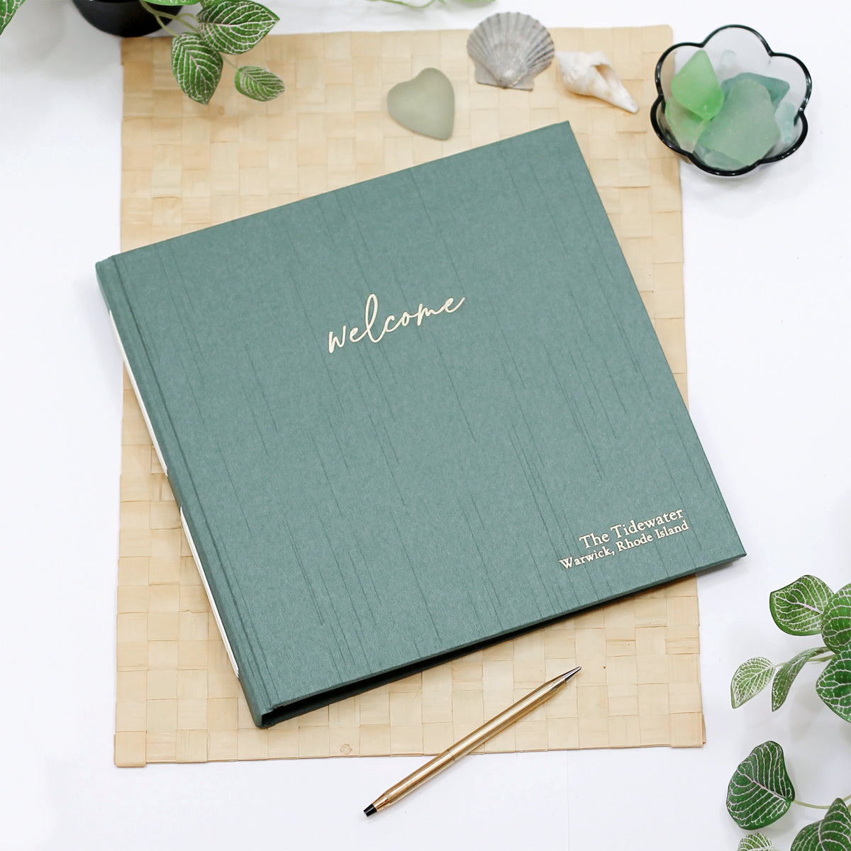 Welcome Guestbook with Natural Linen Cover | AirBnB | Guest House | Gallery