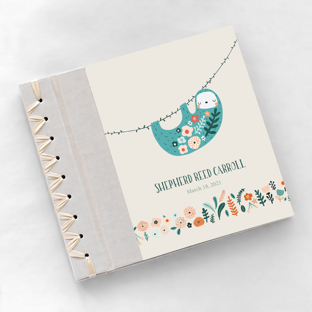 Baby&#39;s First Book | Printed Cover: Baby Sloth | Available Personalized