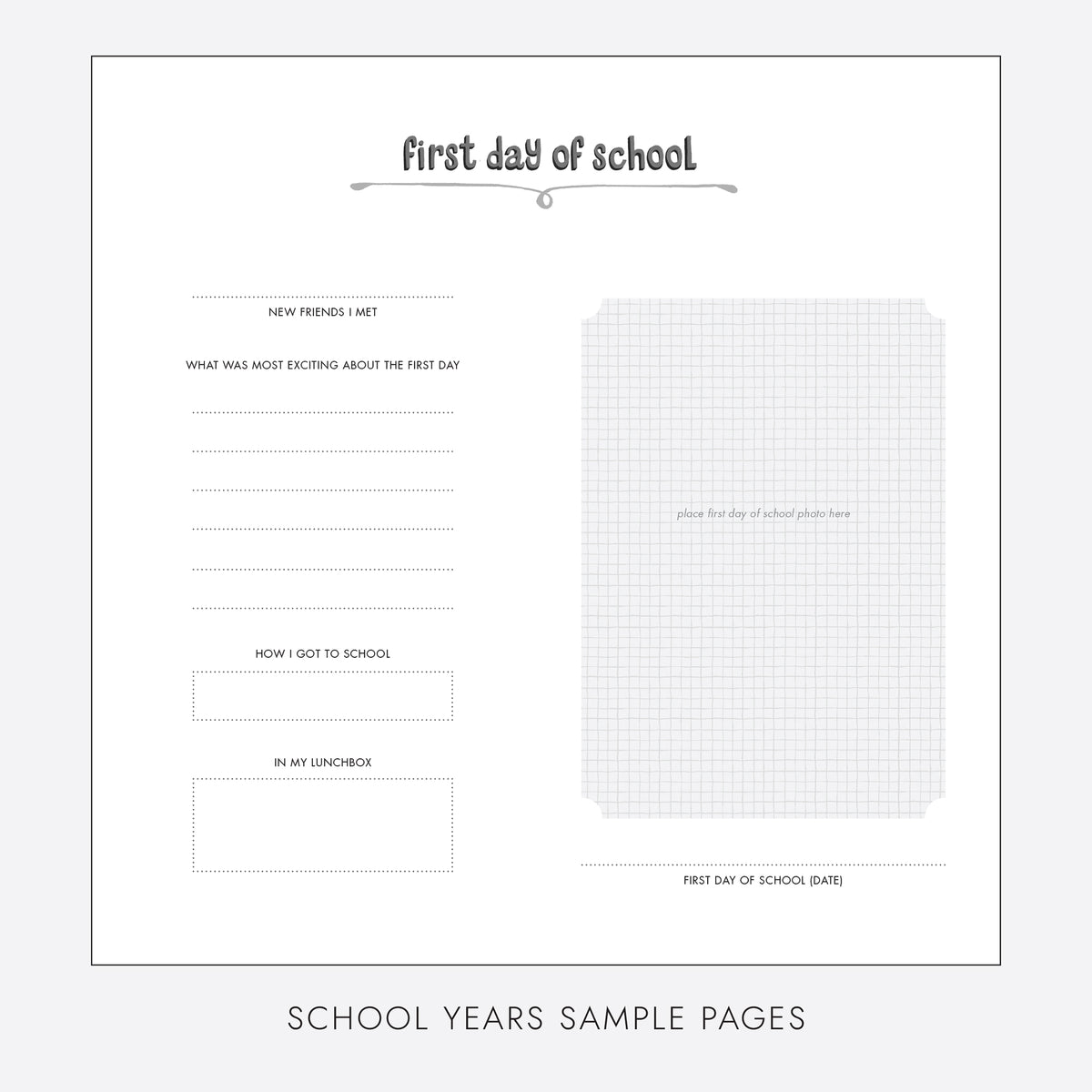 School Years Album | Printed Cover: Monogram (Gray Leaf) | Available Personalized