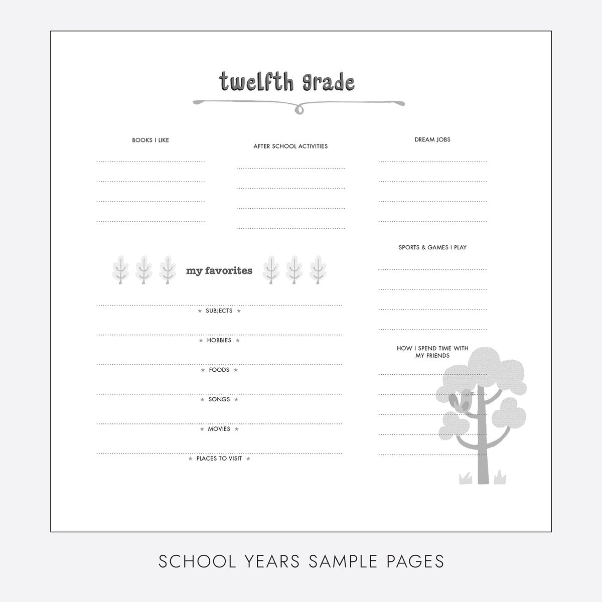 School Years Album | Printed Cover: Little Kitty | Available Personalized