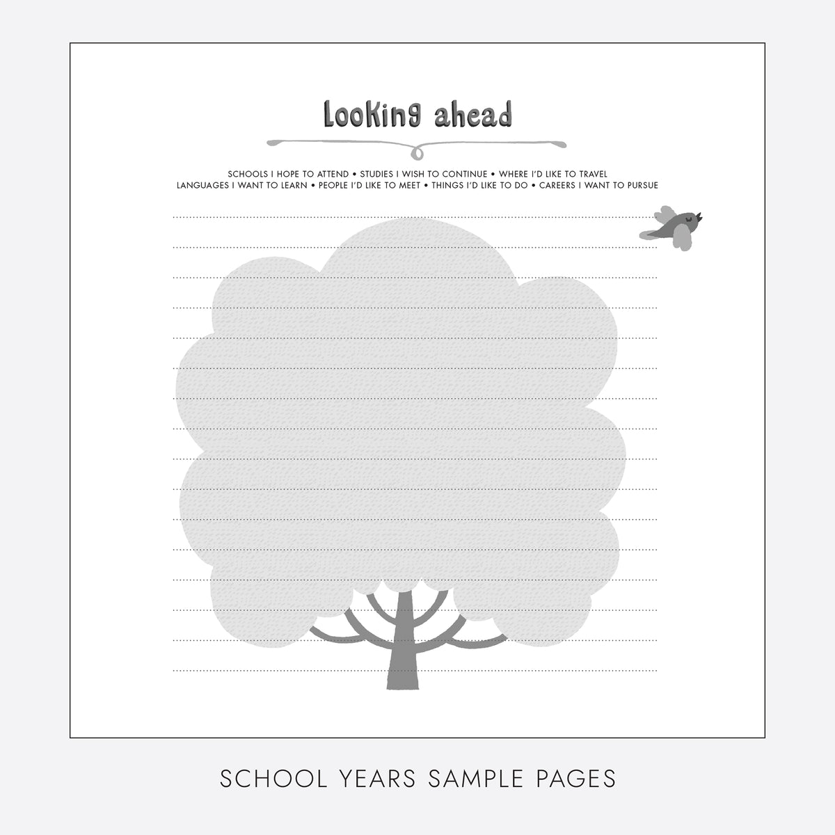 School Years Album | Printed Cover: Monogram (Gray Leaf) | Available Personalized