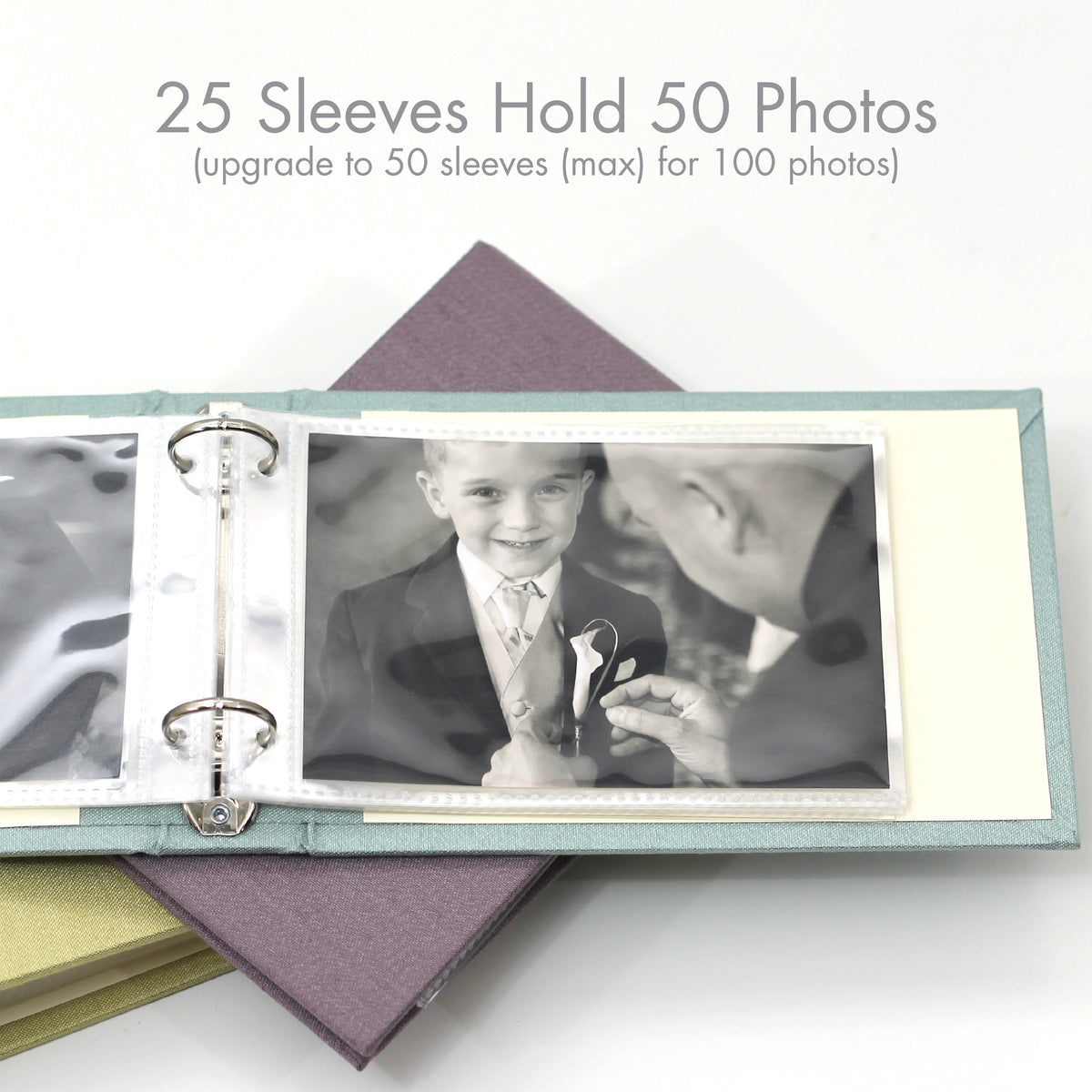 Small Photo Binder | for 4x6 Photos | with Teal Blue Silk