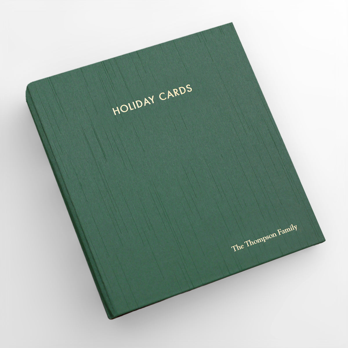 Holiday Card Album | Cover: Emerald Silk | Embossed with “Holiday Cards” | Available Personalized