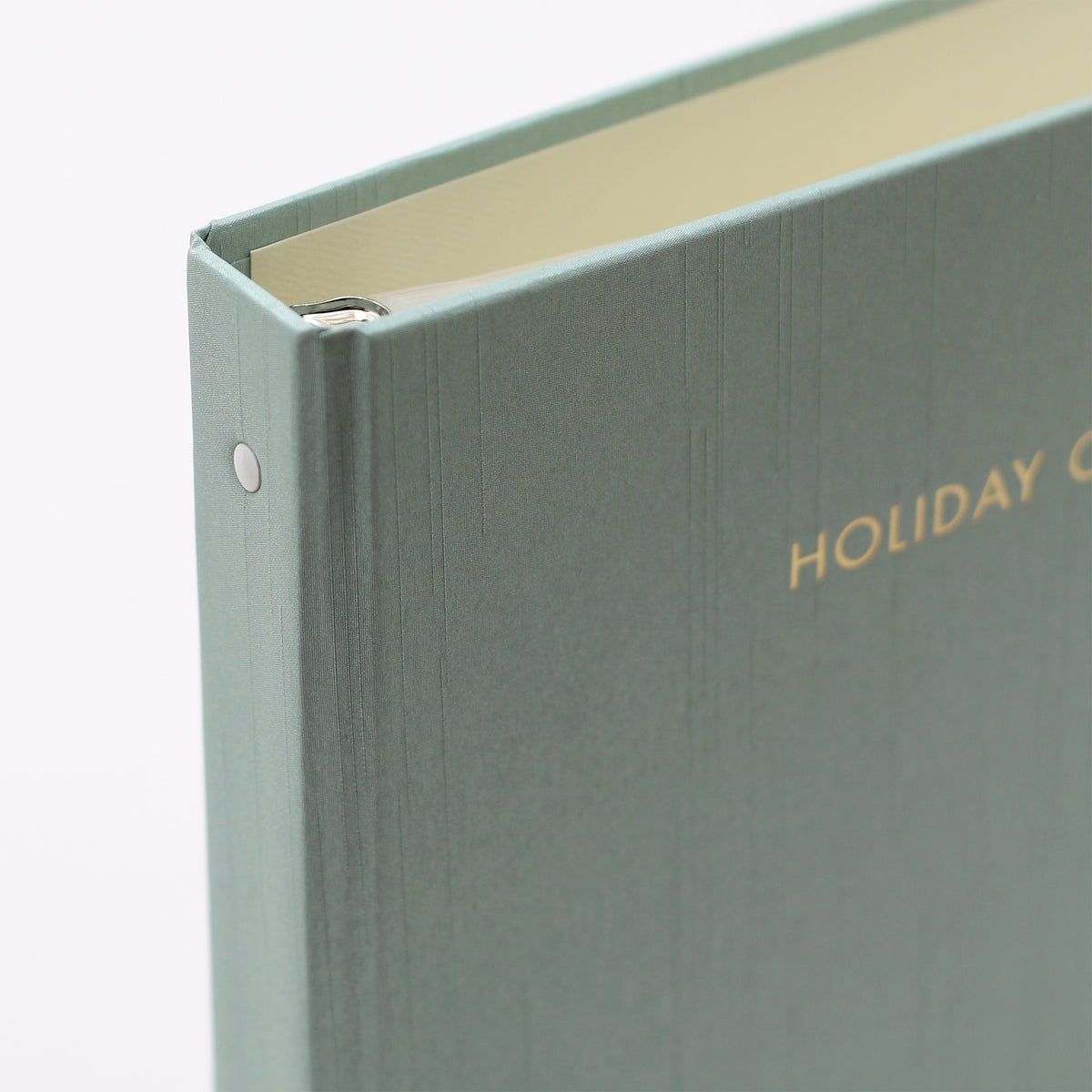 Holiday Card Album | Cover: Misty Blue Silk | Embossed with “Holiday Cards” | Available Personalized