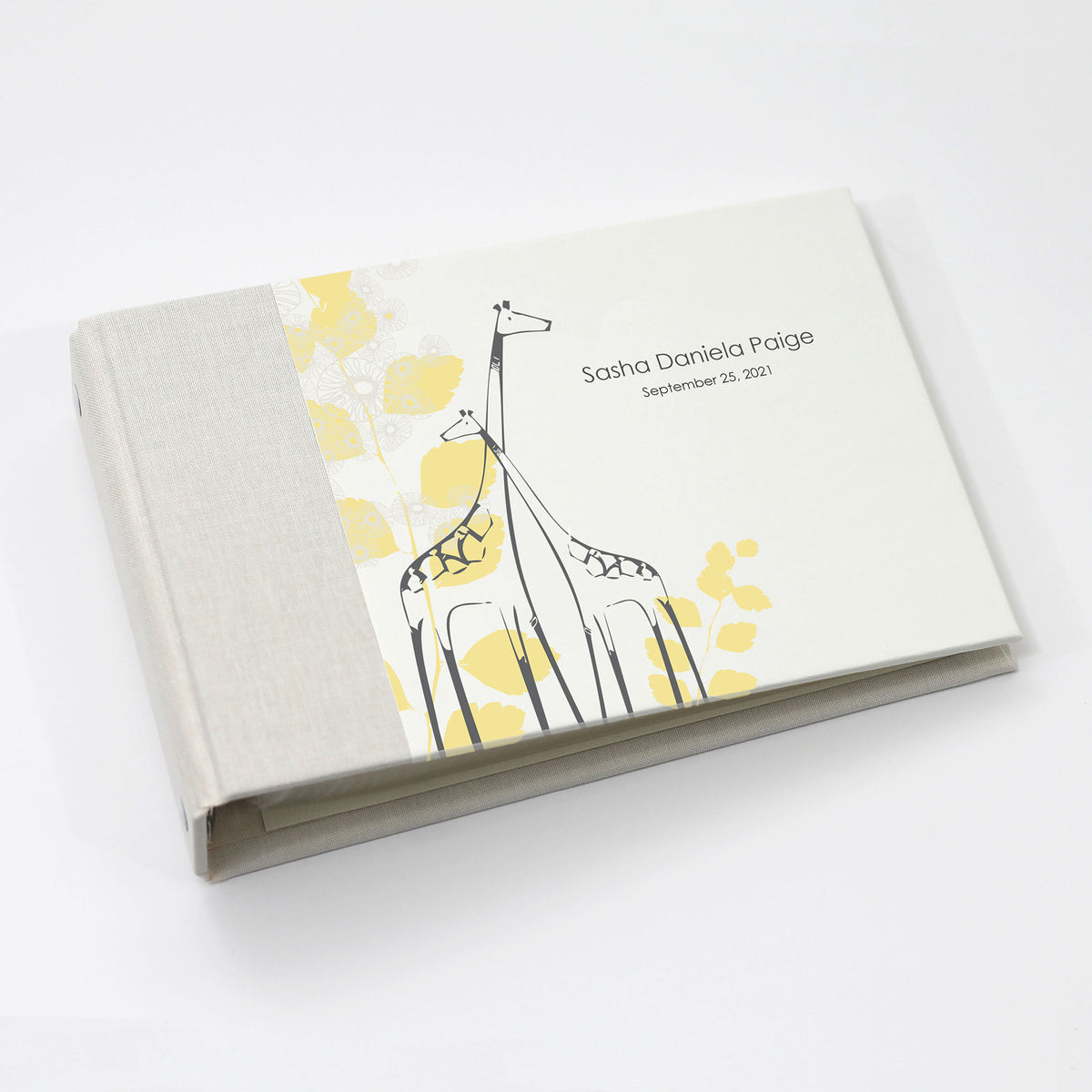 Small Photo Binder | Printed Cover: Yellow Giraffe | 4x6 Photos | Available Personalized