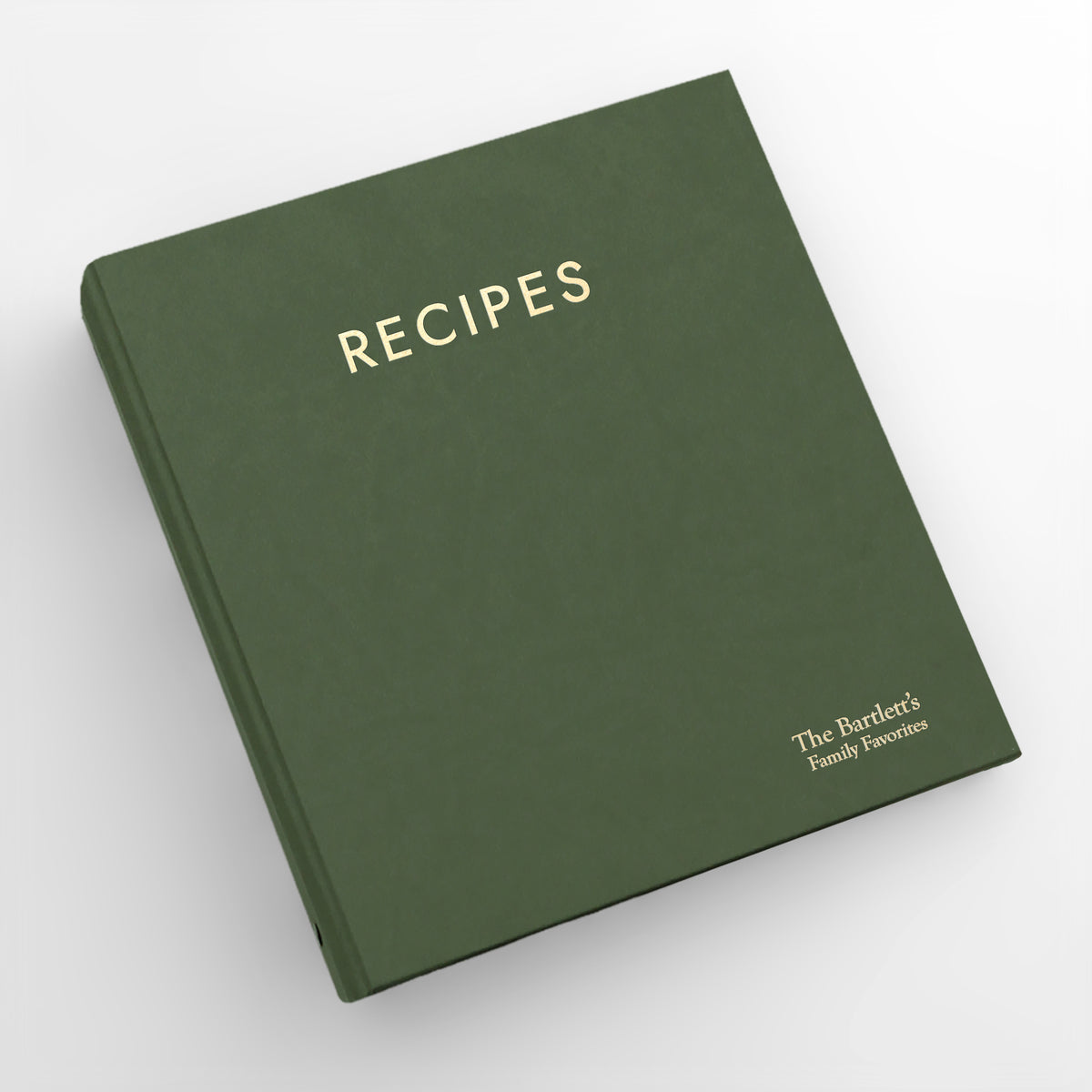 Recipe Journal Embossed with &quot;RECIPES&quot; covered with Pine Faux Leather