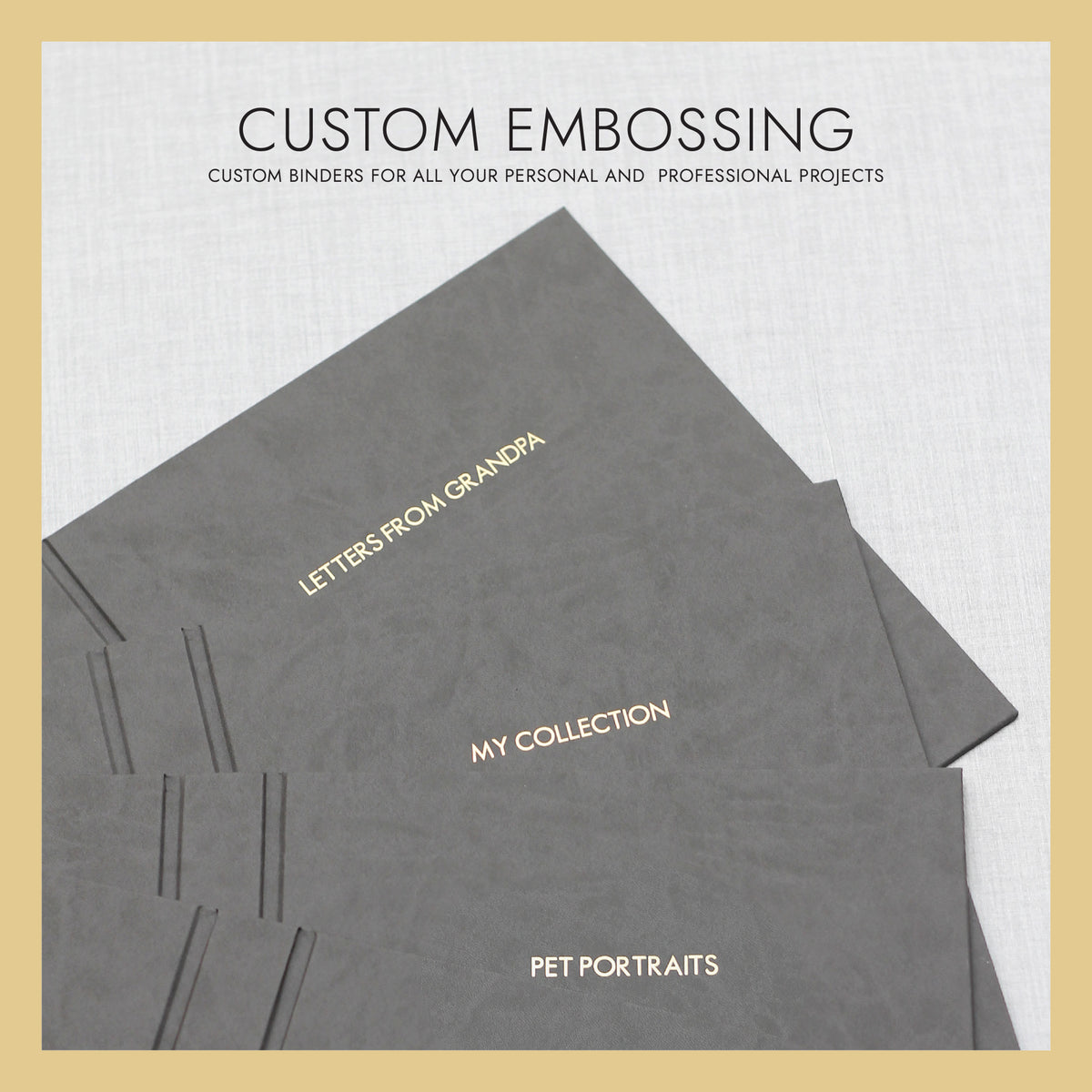 Custom Binder with Navy Blue Cotton Cover