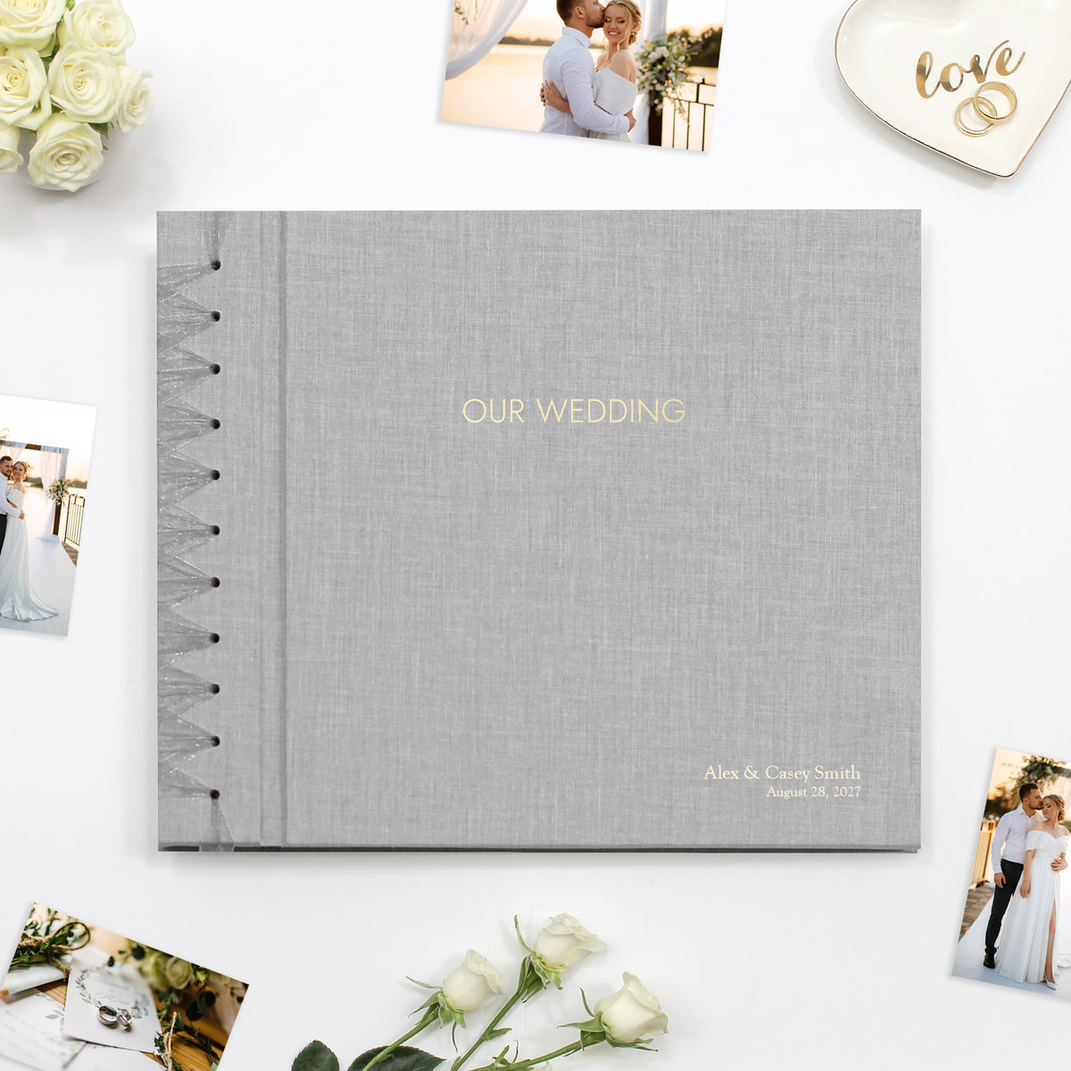 Wedding Album 12 x 15 | Light Gray Linen