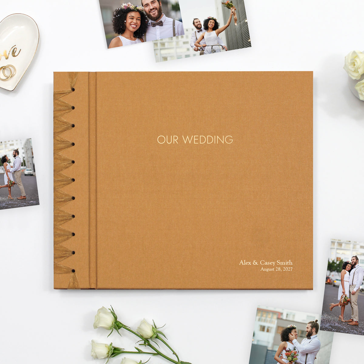 Wedding Album 12 x 15 | Antique Gold Silk