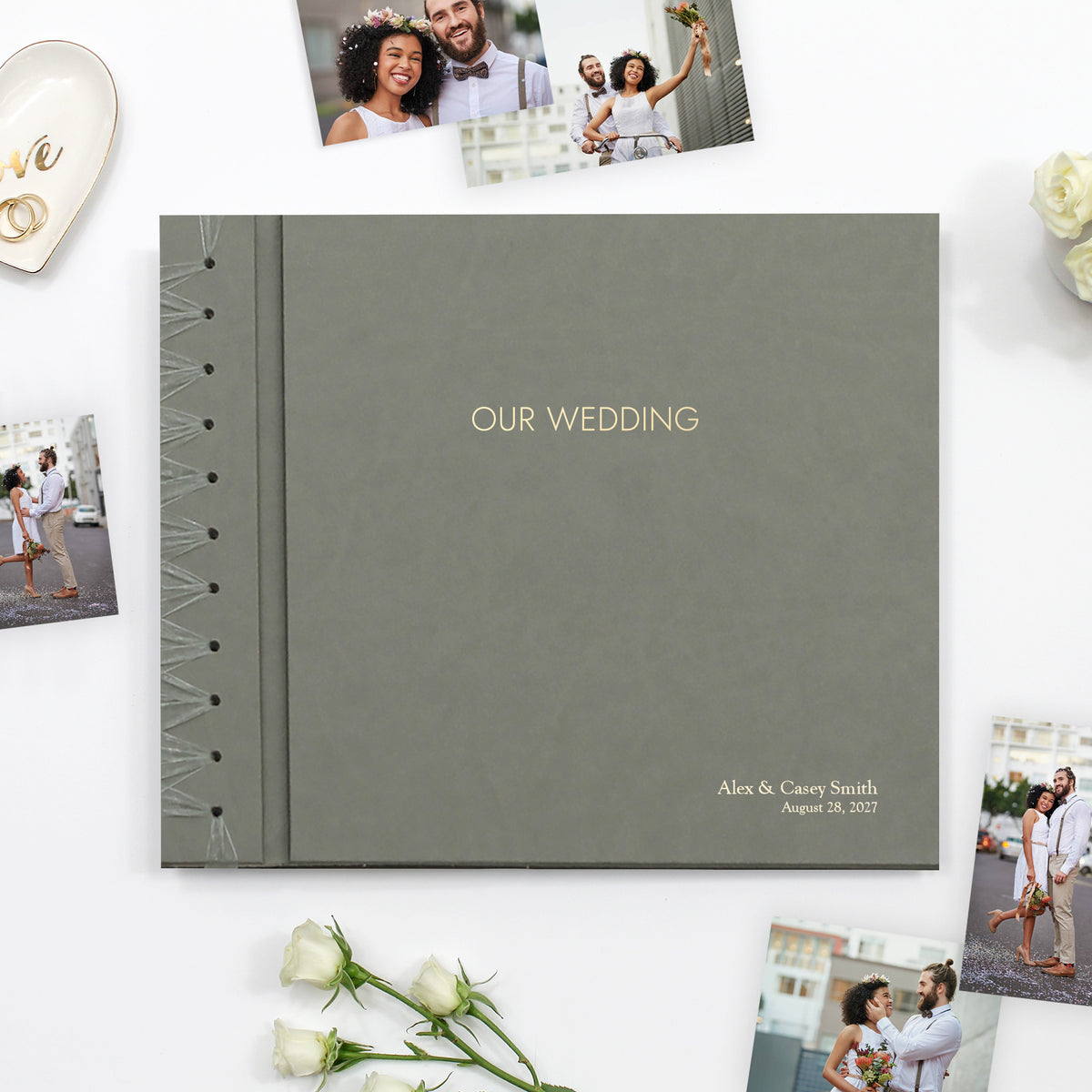 Wedding Album 12 x 15 | Moss Green Vegan Leather
