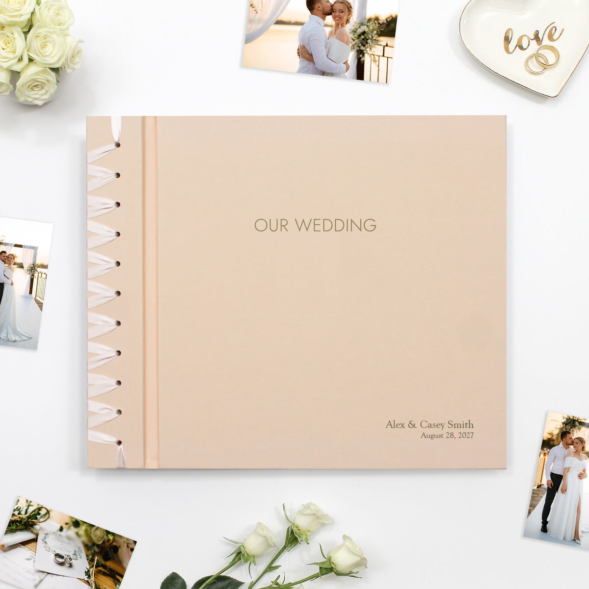 Wedding Album 12 x 15 | Peachy Pink Cotton