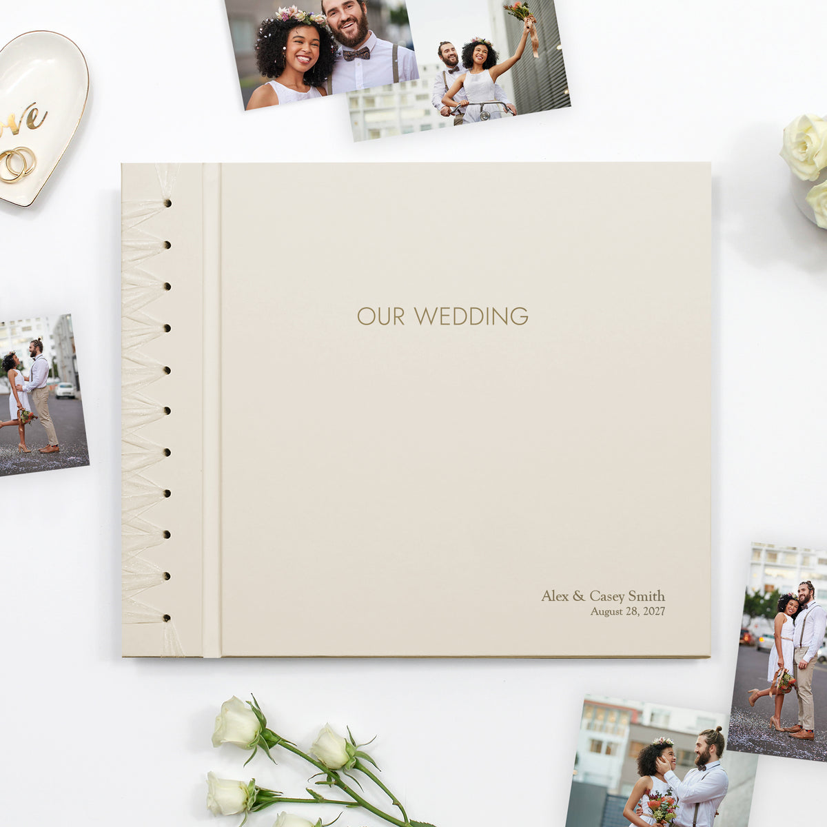 Wedding Album 12 x 15 | Pearl White Vegan Leather