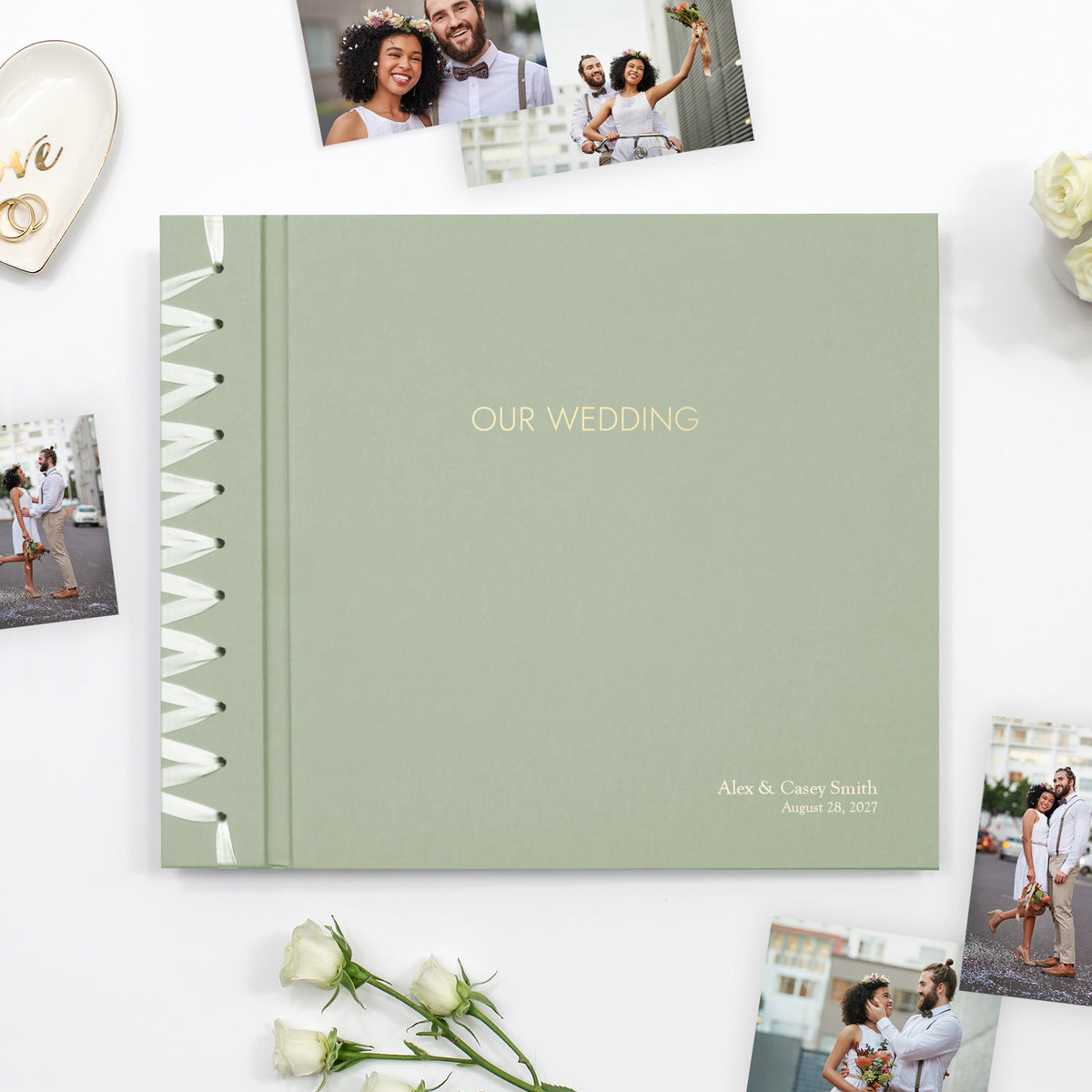 Wedding Album 12 x 15 | Sage Green Cotton