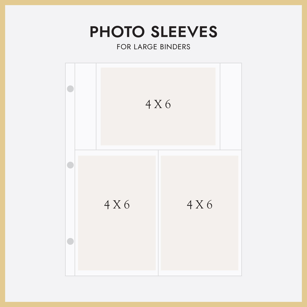 Large 3-Ring Clear Pocket Album Refill: 4x6