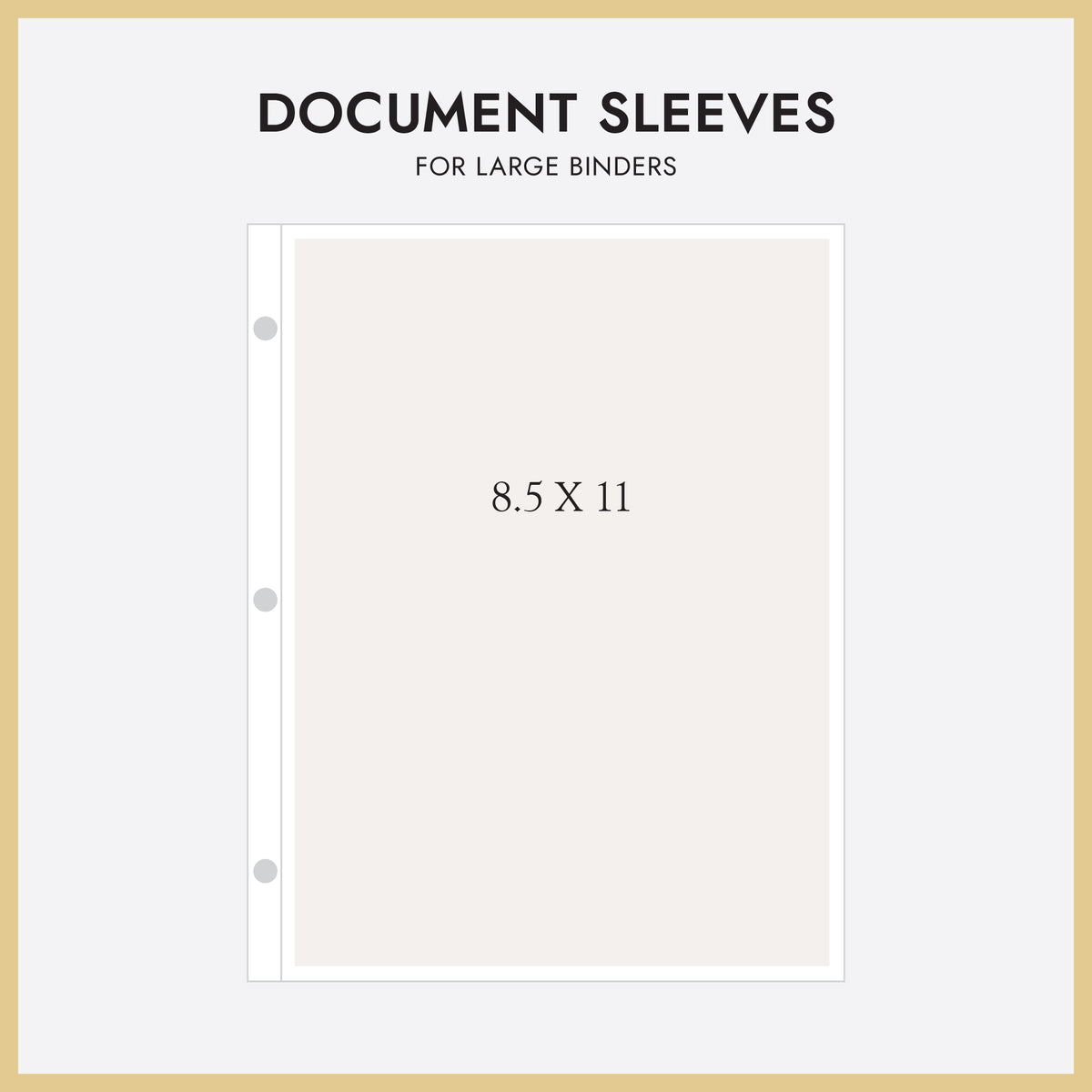 Large 3-Ring Clear Pocket Album Refill: 8.5 x 11