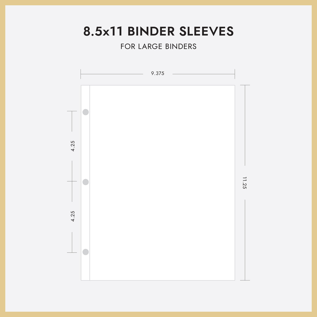 Large 3-Ring Clear Pocket Album Refill: 8.5 x 11