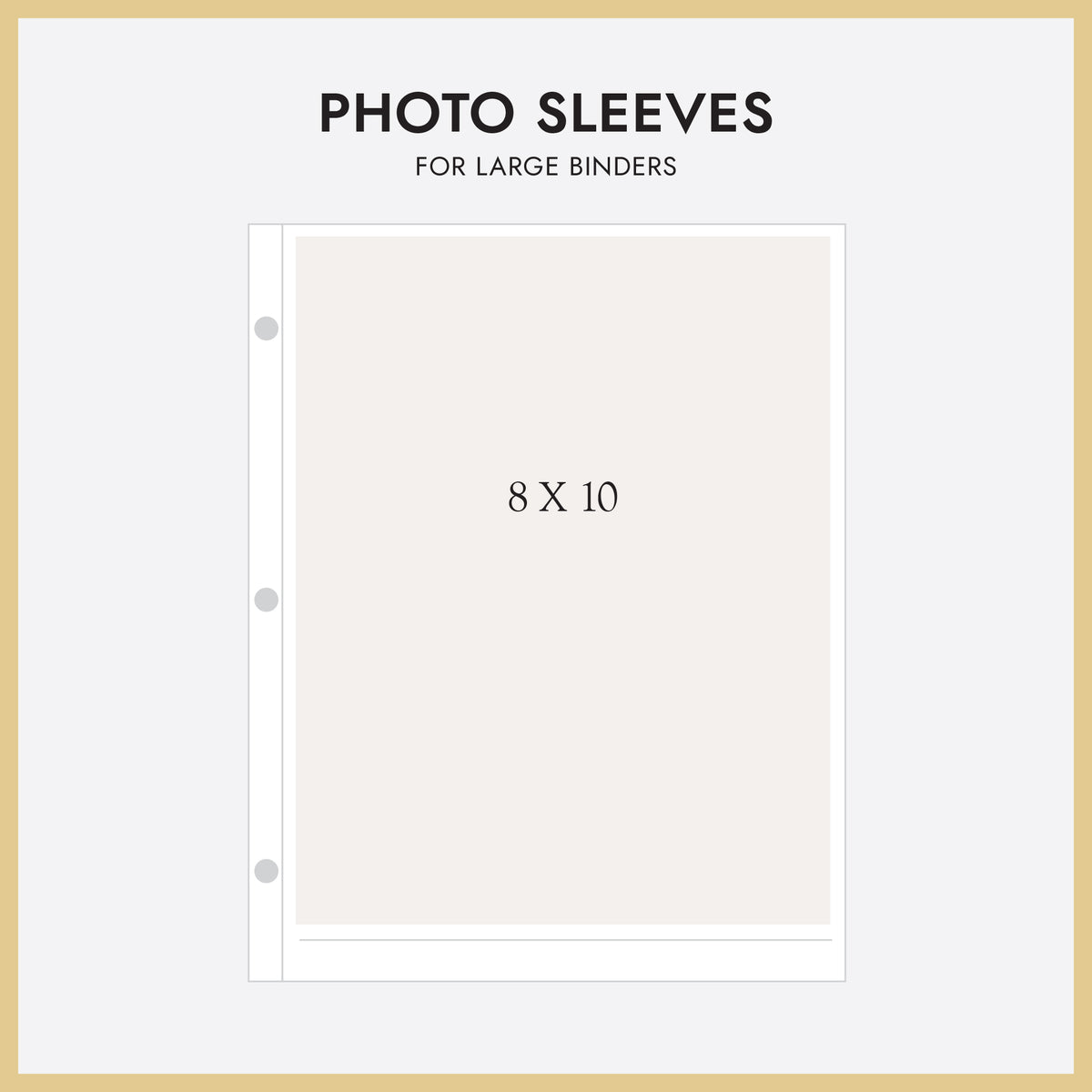Large 3-Ring Clear Pocket Album Refill: 8x10