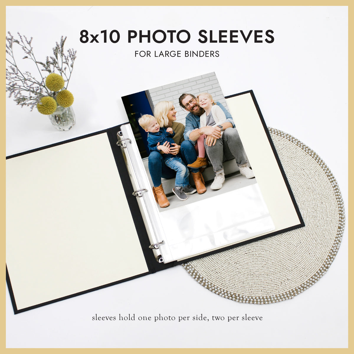 Large 3-Ring Clear Pocket Album Refill: 8x10