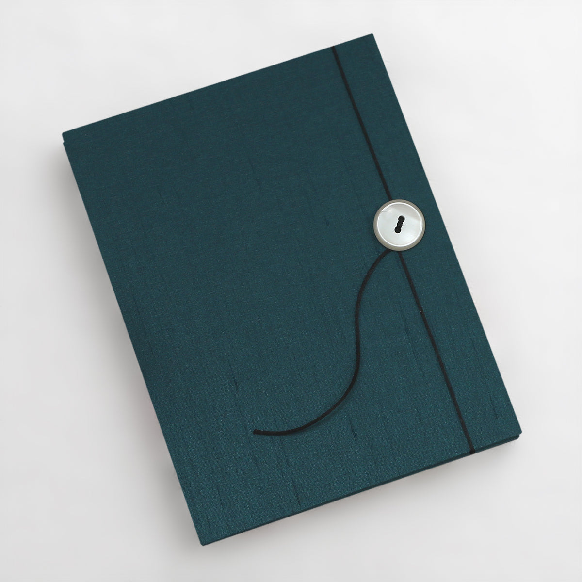 Accordion Book With Teal Blue Silk Cover