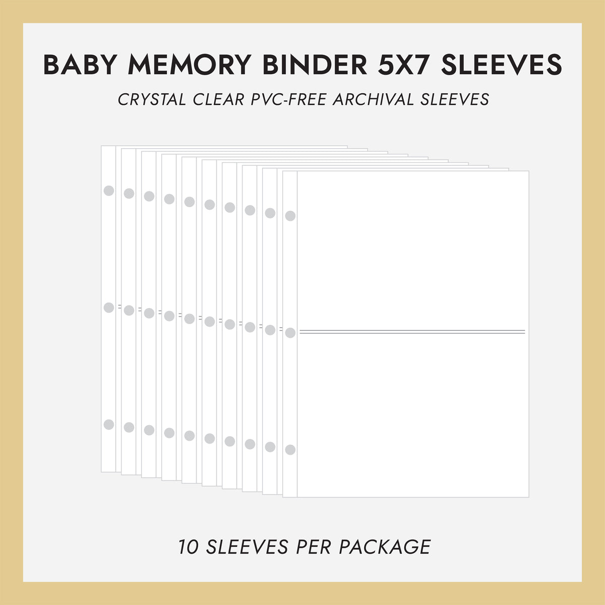 5x7 Baby Memory Binder Refill Sleeves (for 5x7 Photos) Set Of 10