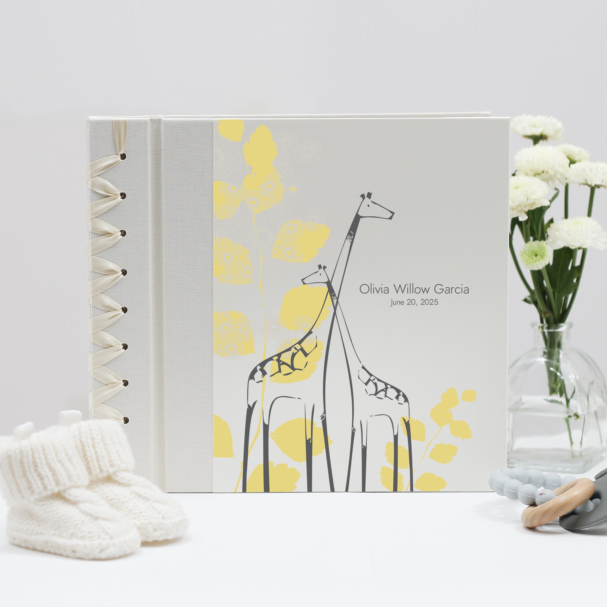 Baby's First Book Printed Cover: Yellow Giraffe Available Personalized