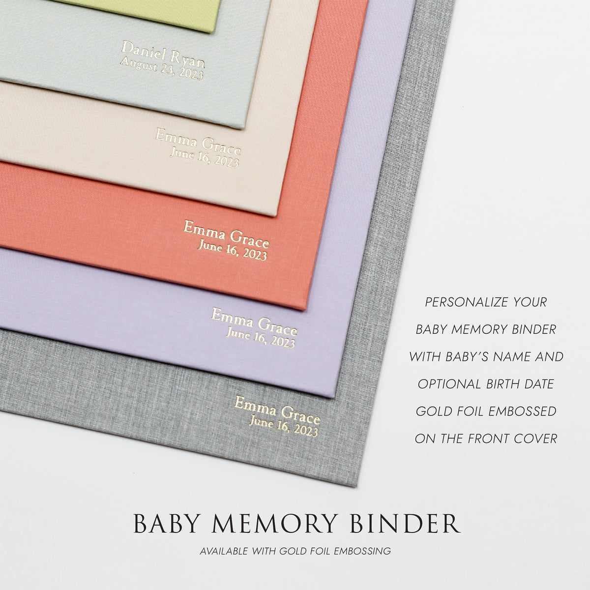 Personalized Baby Memory Binder with Natural Linen Cover | Select Your Own Pages