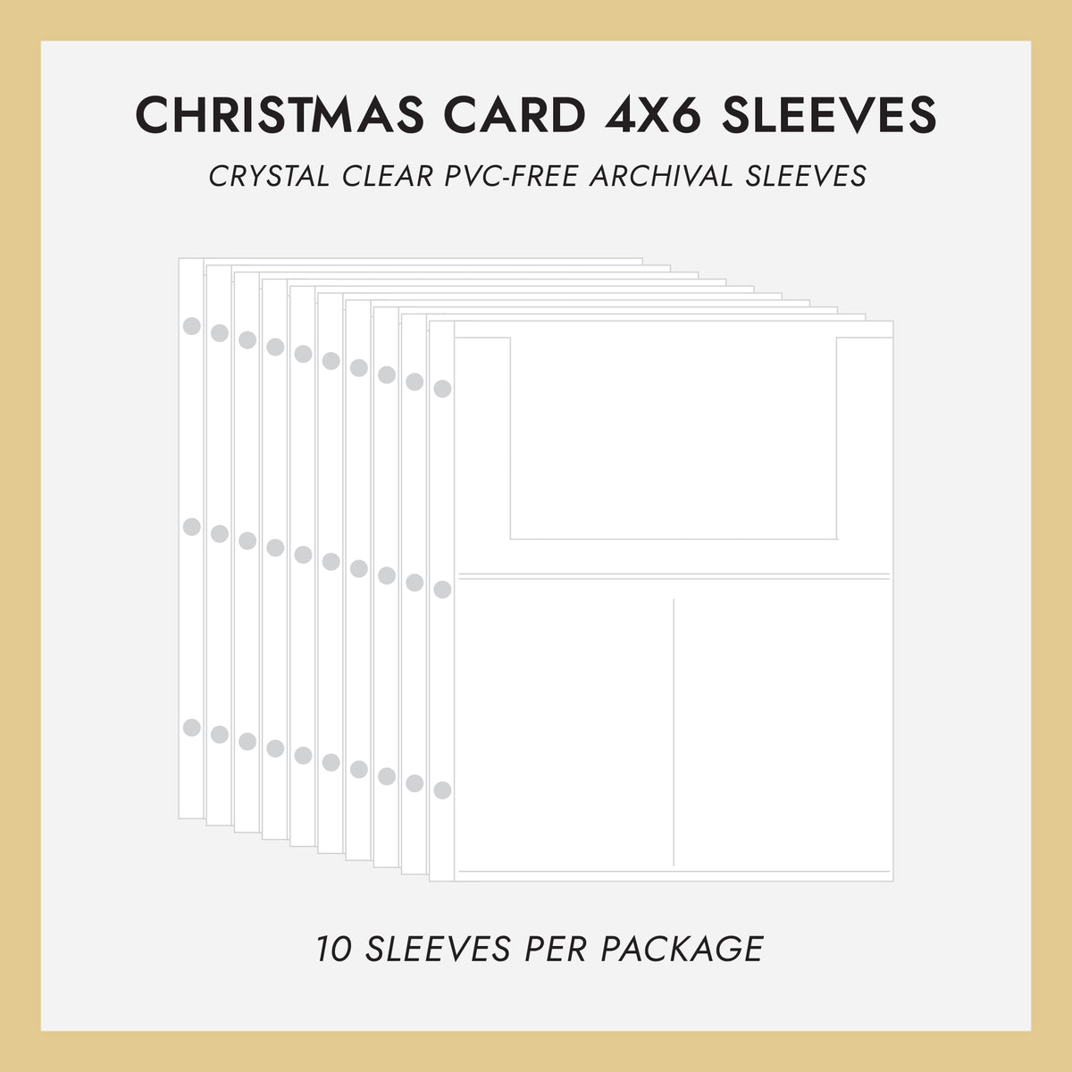 4x6 Christmas Card Album Sleeves (for 4x6 Cards) Set Of 10