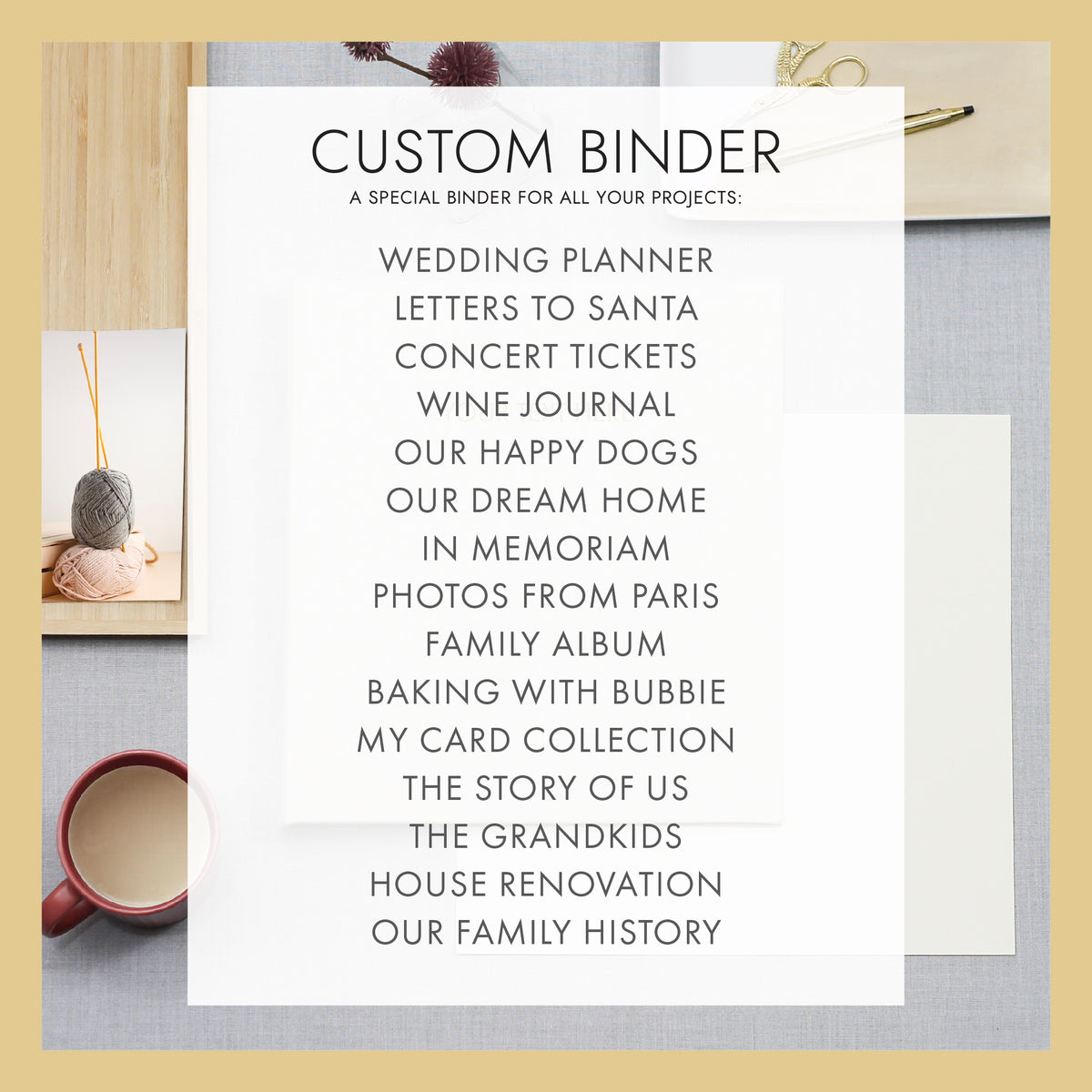 Custom Binder with Navy Blue Cotton Cover