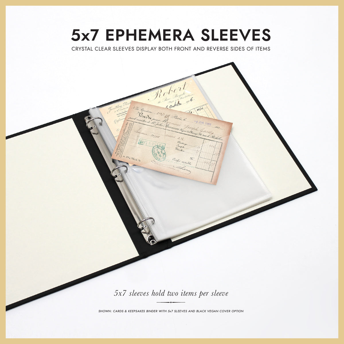 Cards & Keepsakes Binder | Cover: Light Blue Cotton | Available Personalized