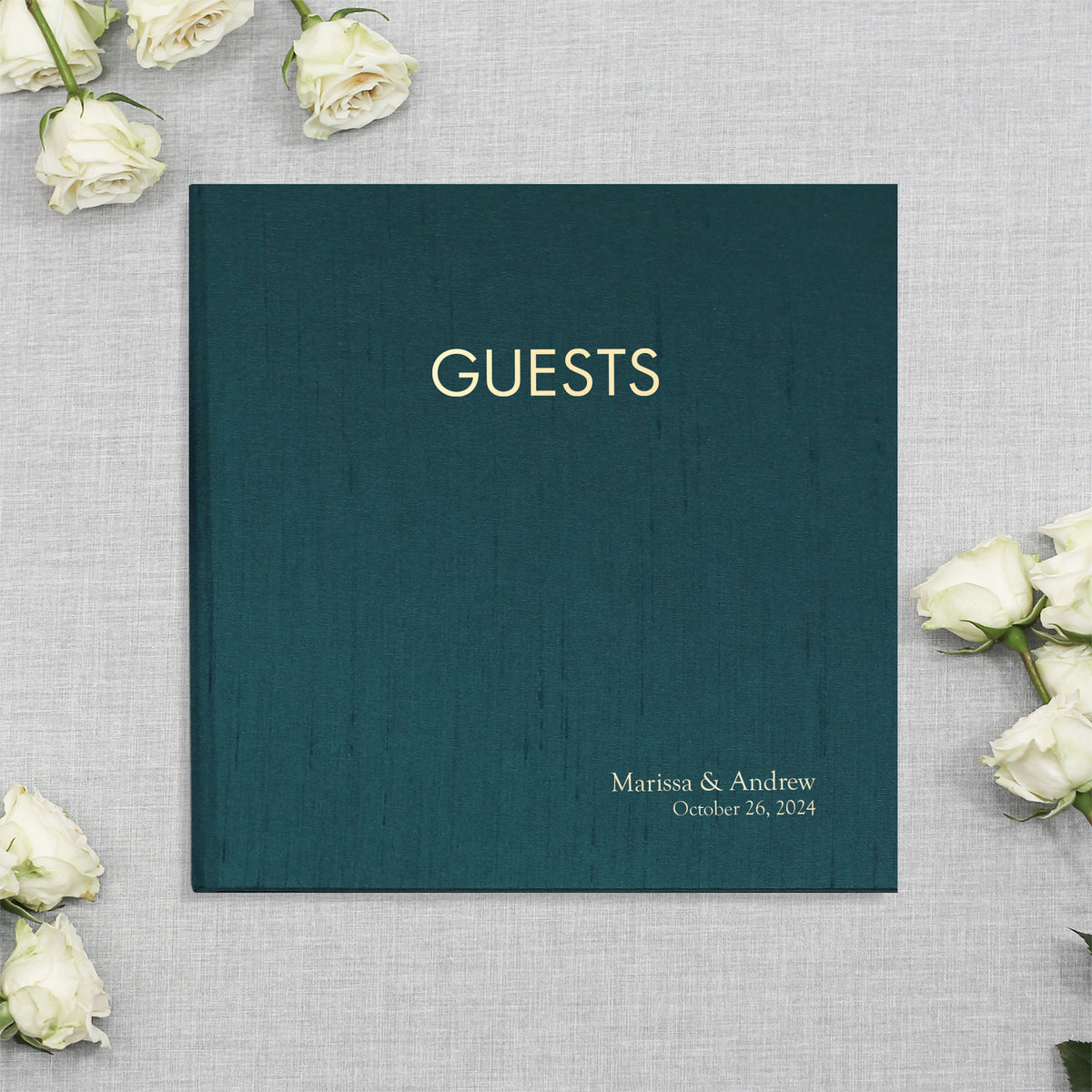 Event Guestbook | Cover: Teal Blue Silk | Available Personalized