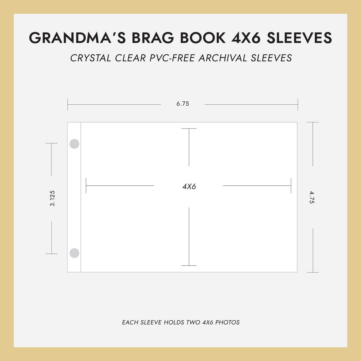 4x6 Grandma&#39;s Brag Book Refill Sleeves | Set Of 10 | for 4x6 Photos