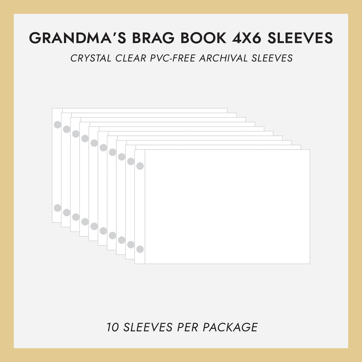 4x6 Grandma&#39;s Brag Book Refill Sleeves | Set Of 10 | for 4x6 Photos