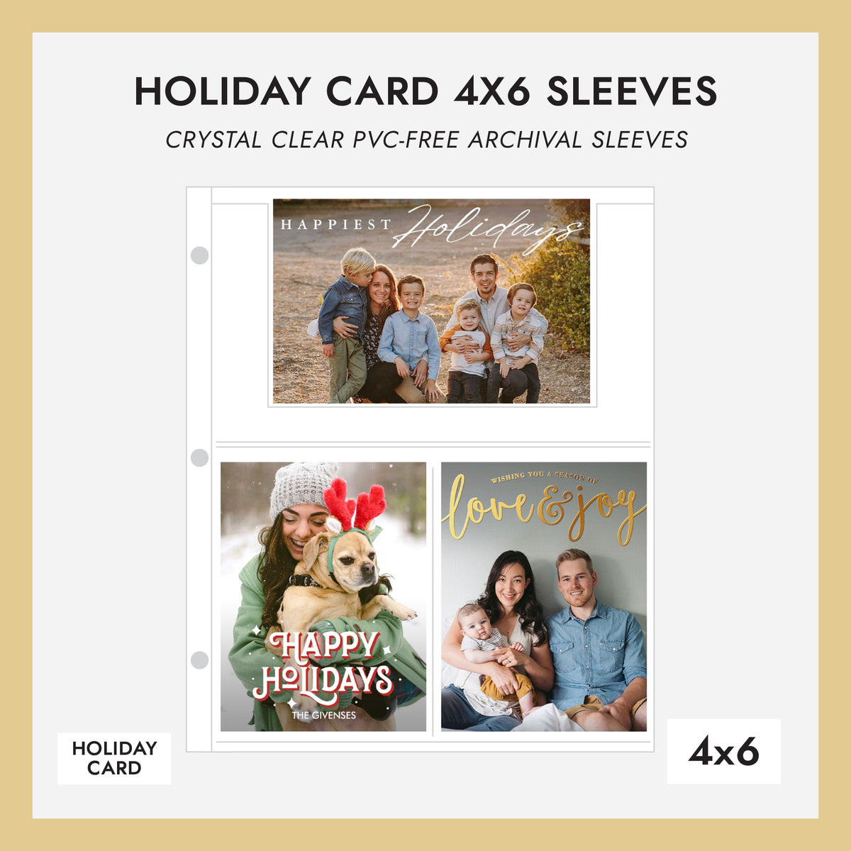 4x6 Holiday Card Album Sleeves (for 4x6 Cards) Set Of 10