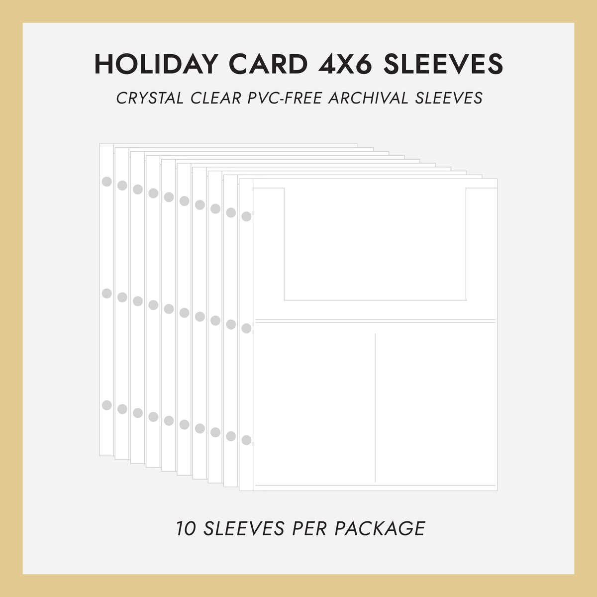 4x6 Holiday Card Album Sleeves (for 4x6 Cards) Set Of 10